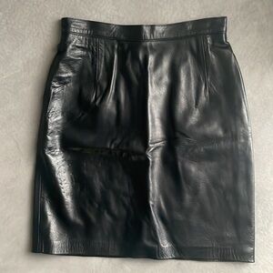 Vintage Maxima Black Leather Skirt